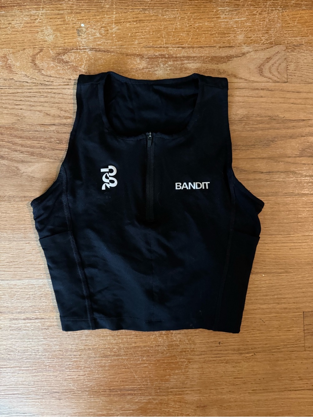 Bandit Black Zip-Front Crop Tank